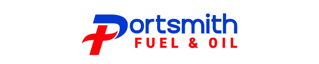 Portsmith Fuel & Oil logo with a blue P-shaped mark and red cross, and blue 'Portsmith' with red 'FUEL & OIL' text beneath.